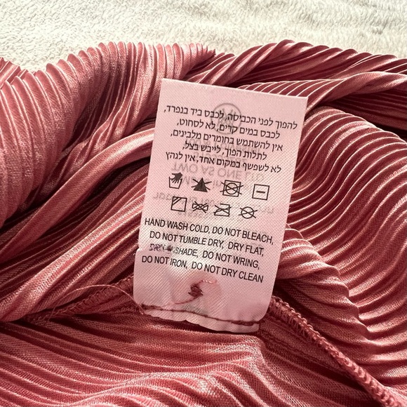 NWT Sabina Musayev Golda Pleated Knit Foil Knot Mini Dress Antique Rose Pink - Picture 16 of 17